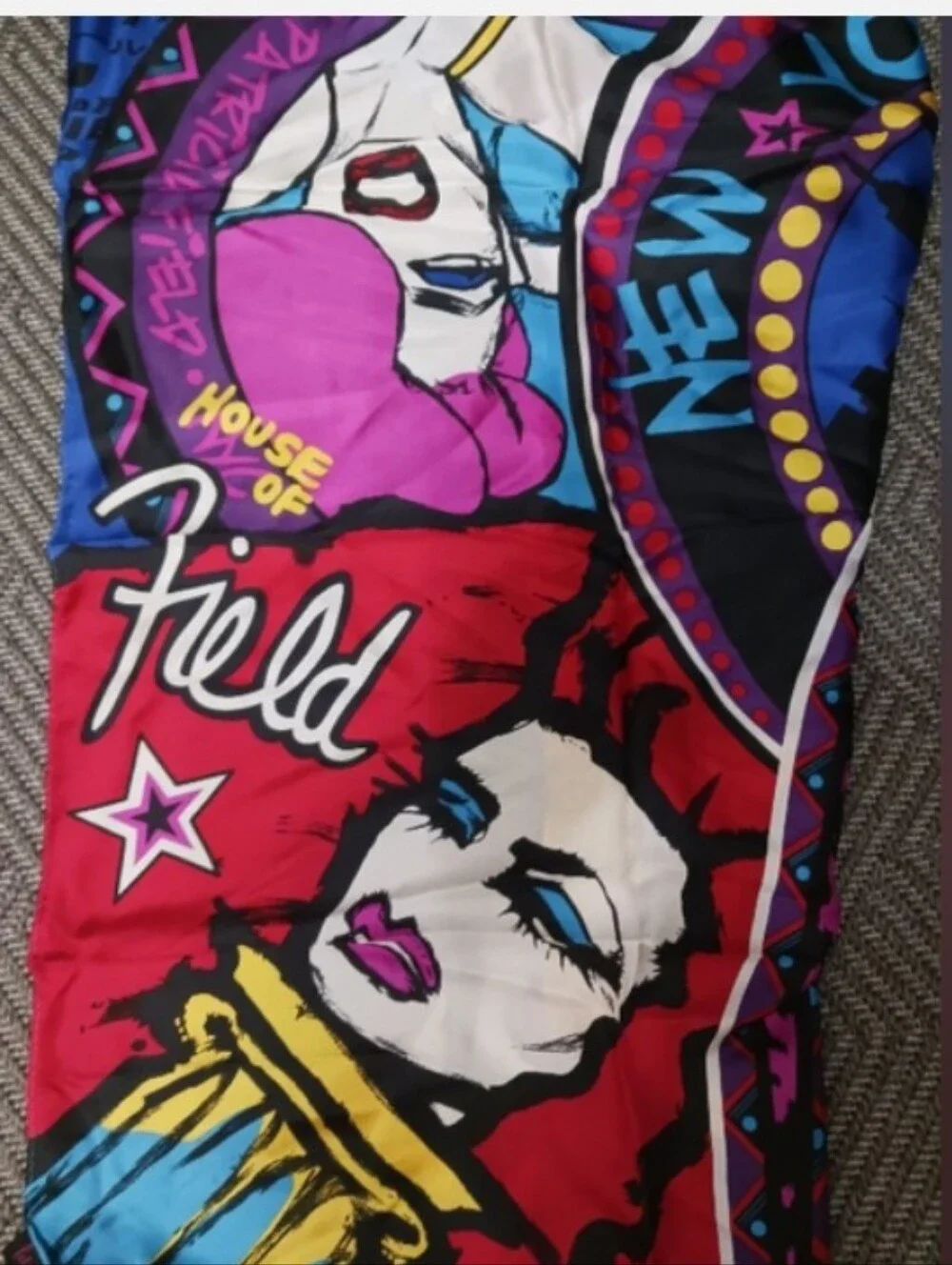 NWT Patricia Field Limited Edition Colorful Pop Art Silk Scarf  39